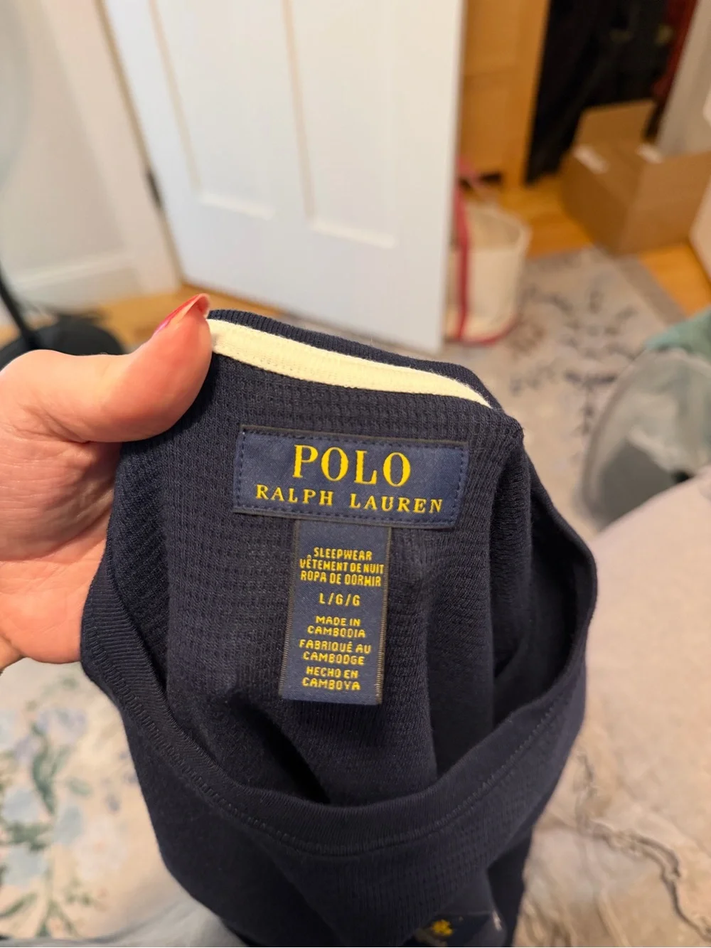 Polo by Ralph Lauren Long Sleeve Henley in Navy Blue